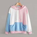 Hoodies multicolor Mujeres casuales con cordón sudadera con capucha con capucha de otoño tinte con capucha de manga larga